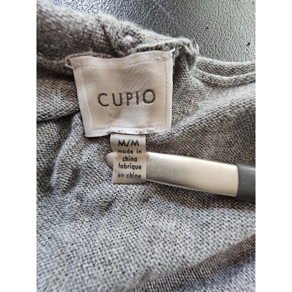 Cupio Women’s Open Front Hooded Cardigan Sweater Gray Stripe Long Sleeve Size M - Picture 4 of 6